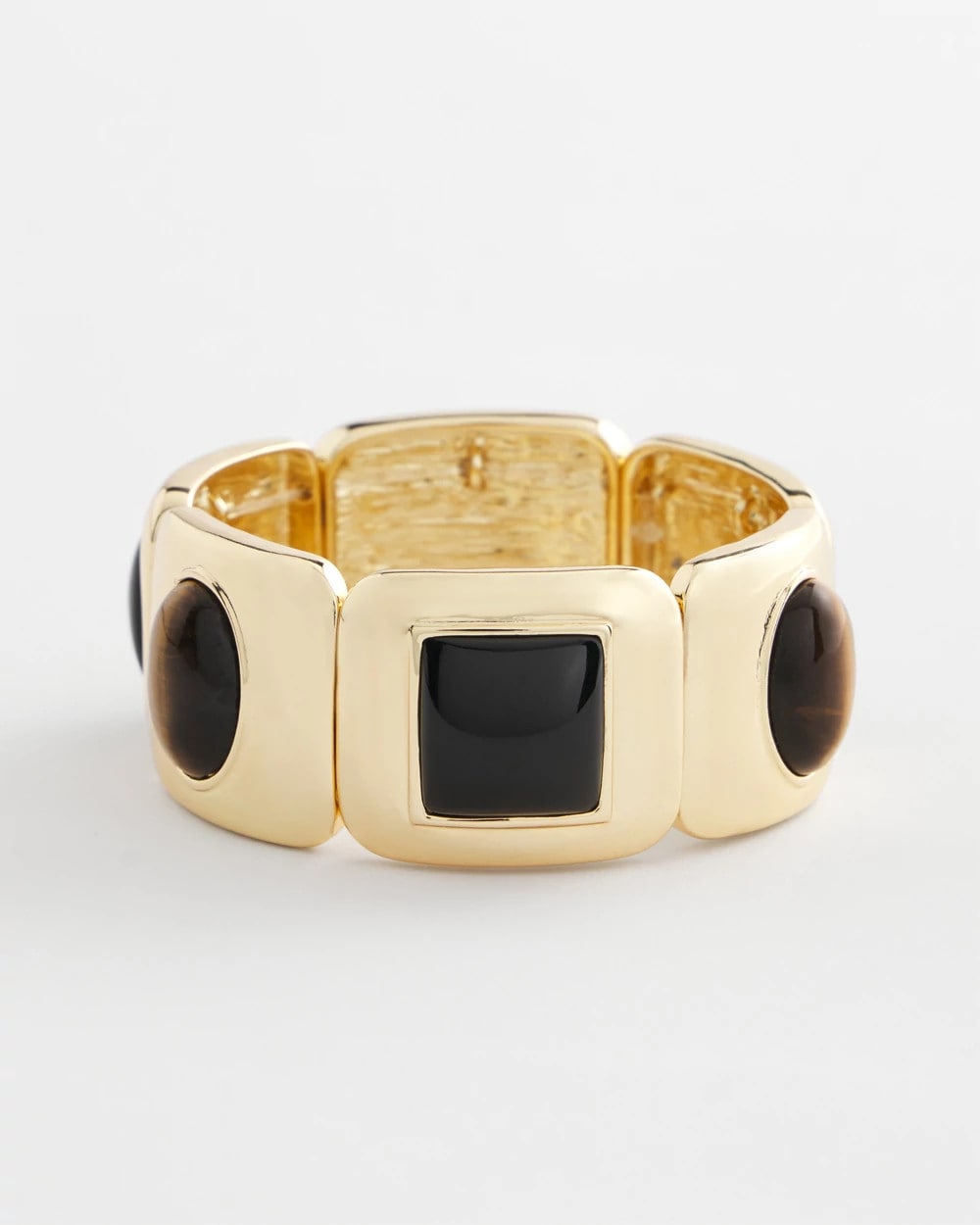 Neutral Neutral Gold Stretch Bracelet