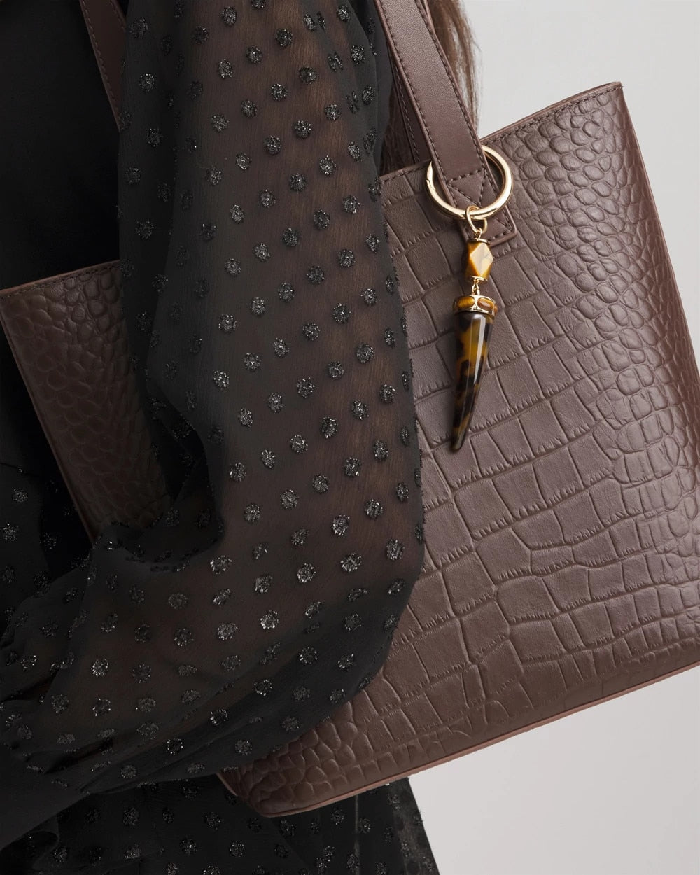Brown Chico's Originals Tortoise Bag Charm