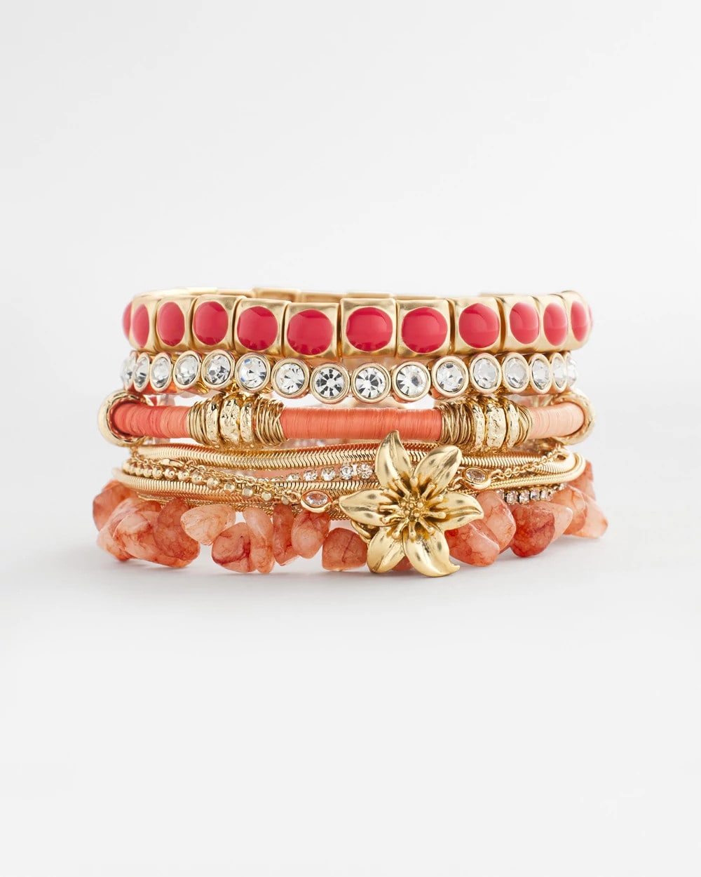 Orange Bold Orange Goldtone Stretch Bracelet