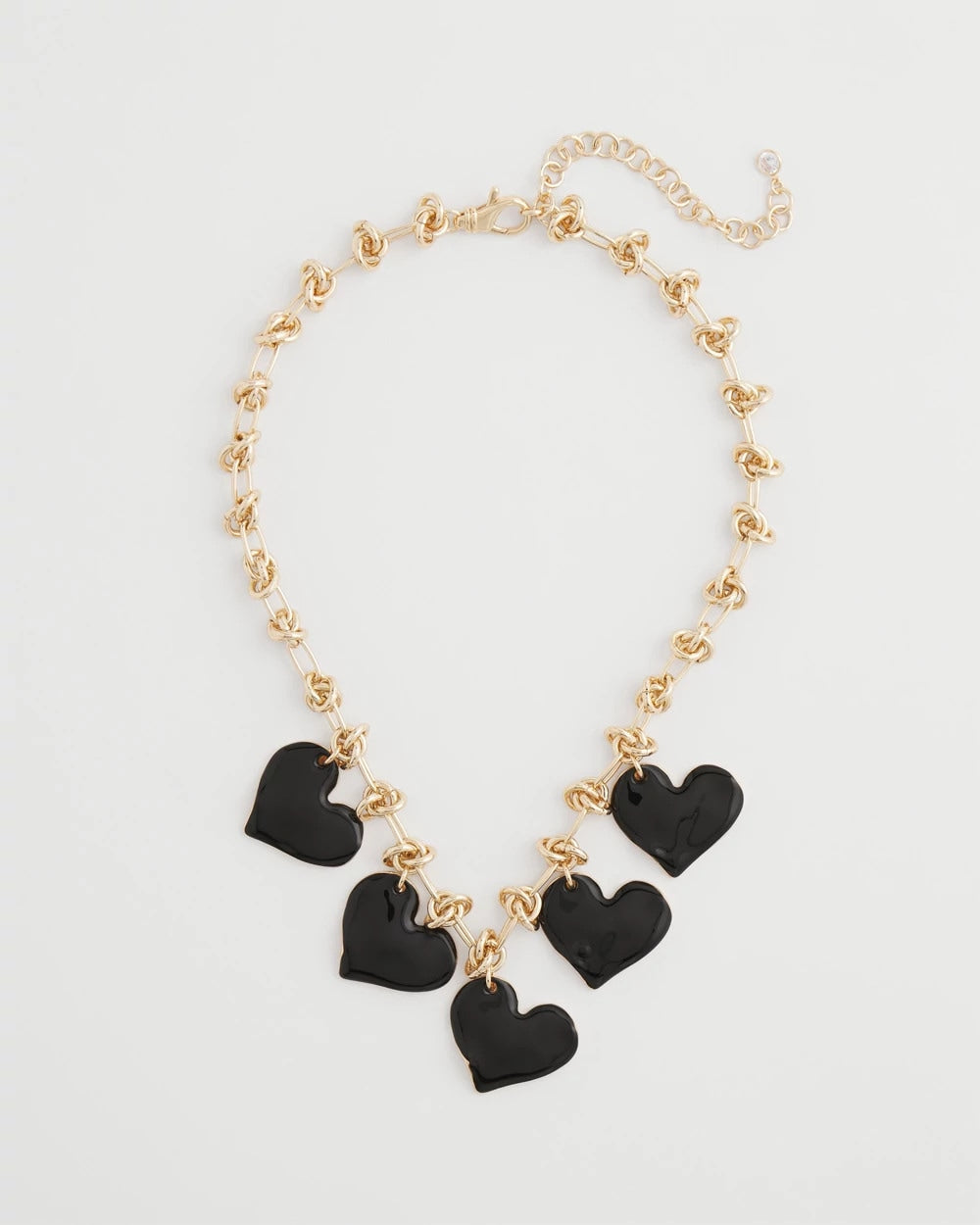 Black Black Heart Drop Off Necklace