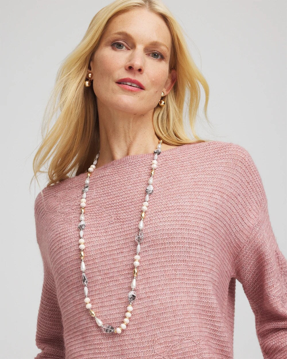 Pink Pink Art Deco Beaded Necklace
