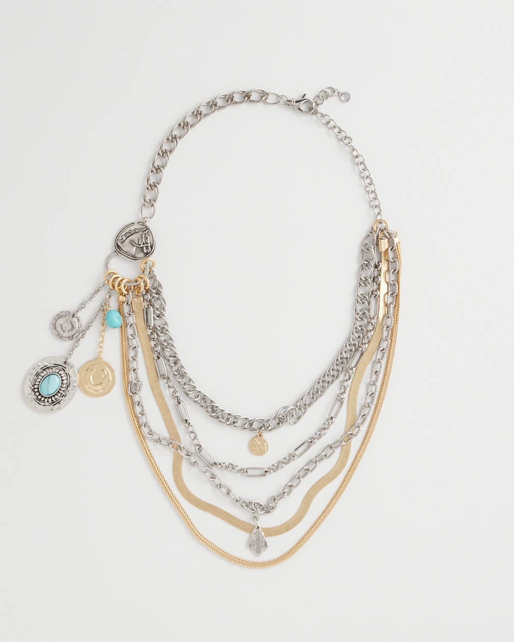 Mixed Metals Equestrian Mixed-Metal Multistrand Necklace
