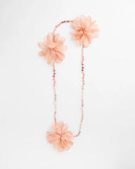 Pink Pink Floral Aventurine Long Single Necklace