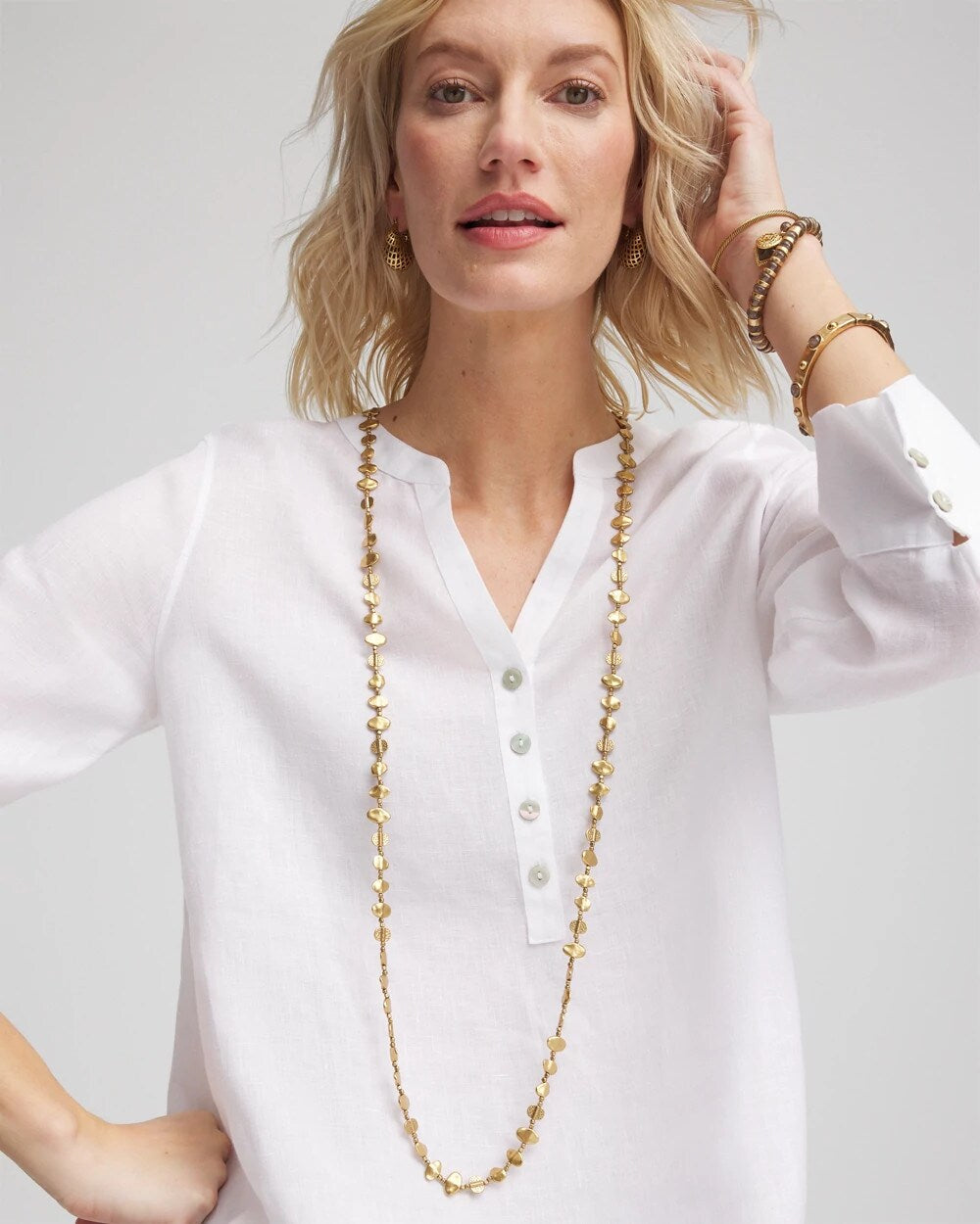 Gold Gold Nugget Single Strand Necklace