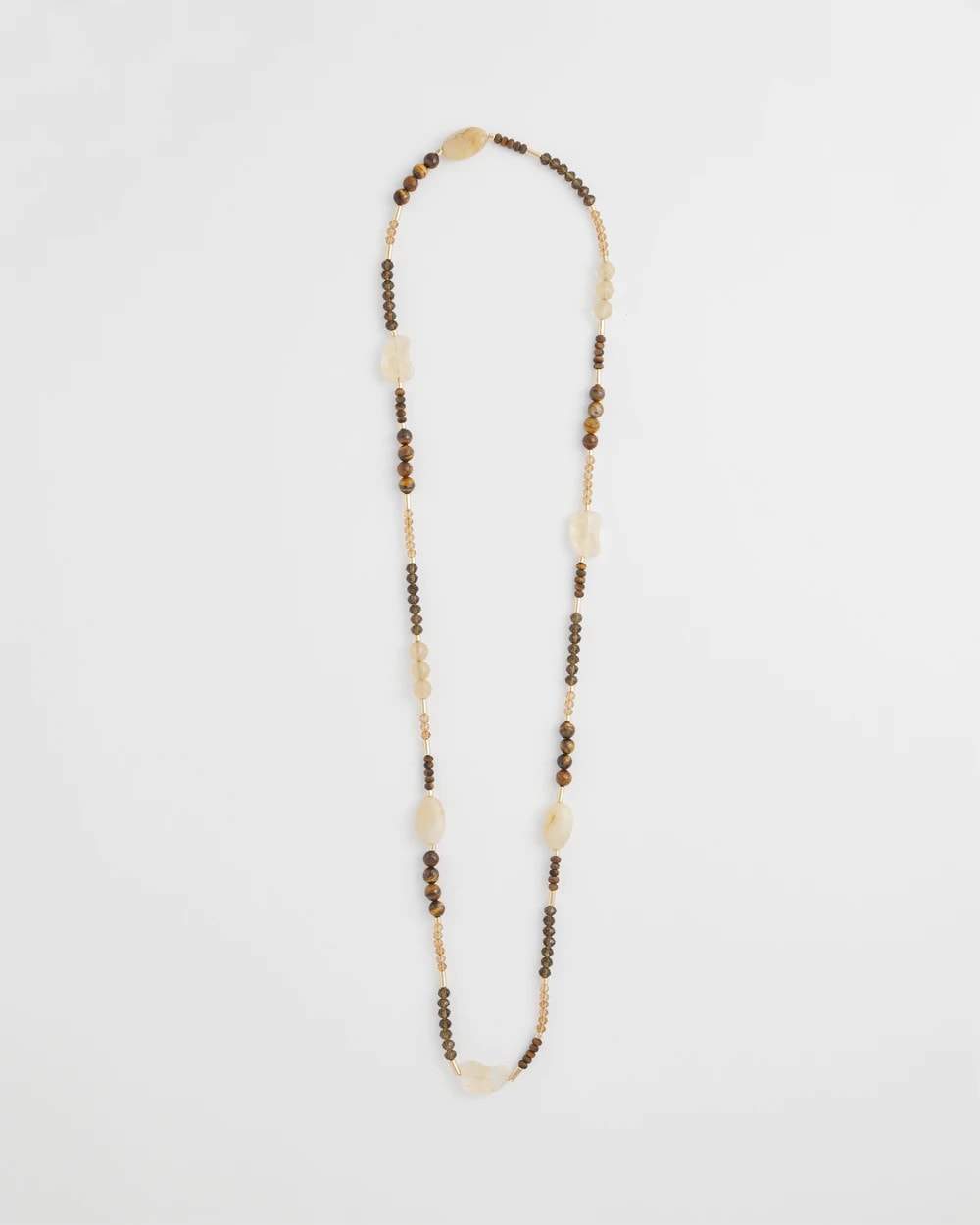 Neutral Tiger's Eye Single-Strand Necklace