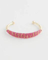 Pink Thread Wrapped Cuff Bracelet