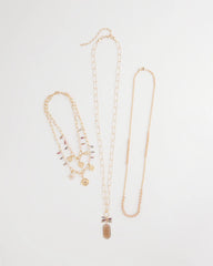 Pink Convertible Pink & Gold Beaded Necklace