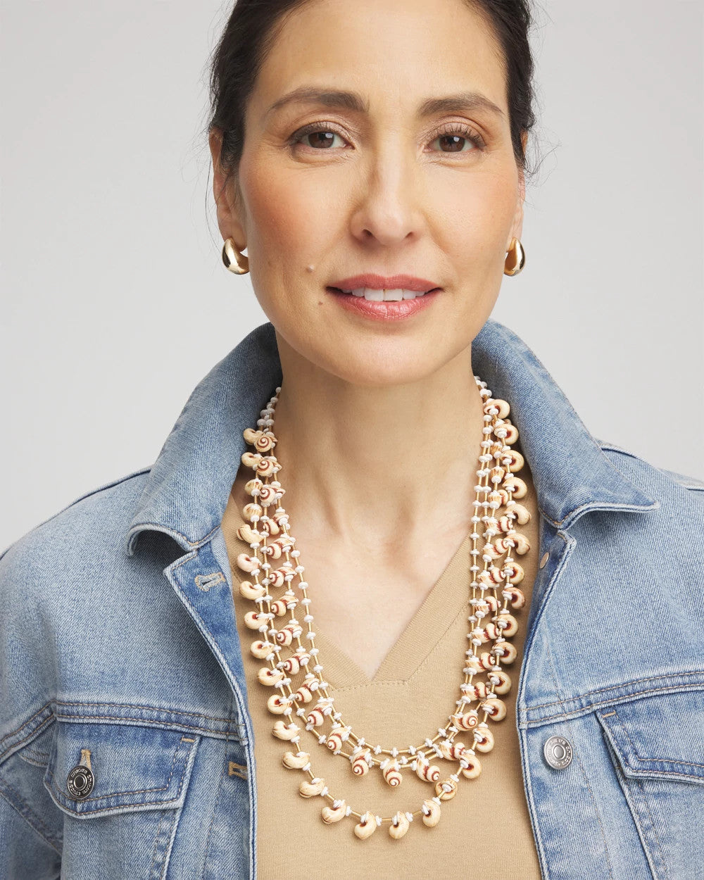 Neutral Multi-Strand Shell Necklace