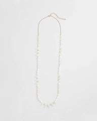 White White Beaded Single Strand Necklace