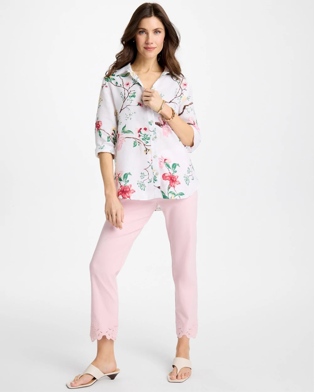 Sweet Blossom Embroidered Brigitte™ Slim Crop Pant