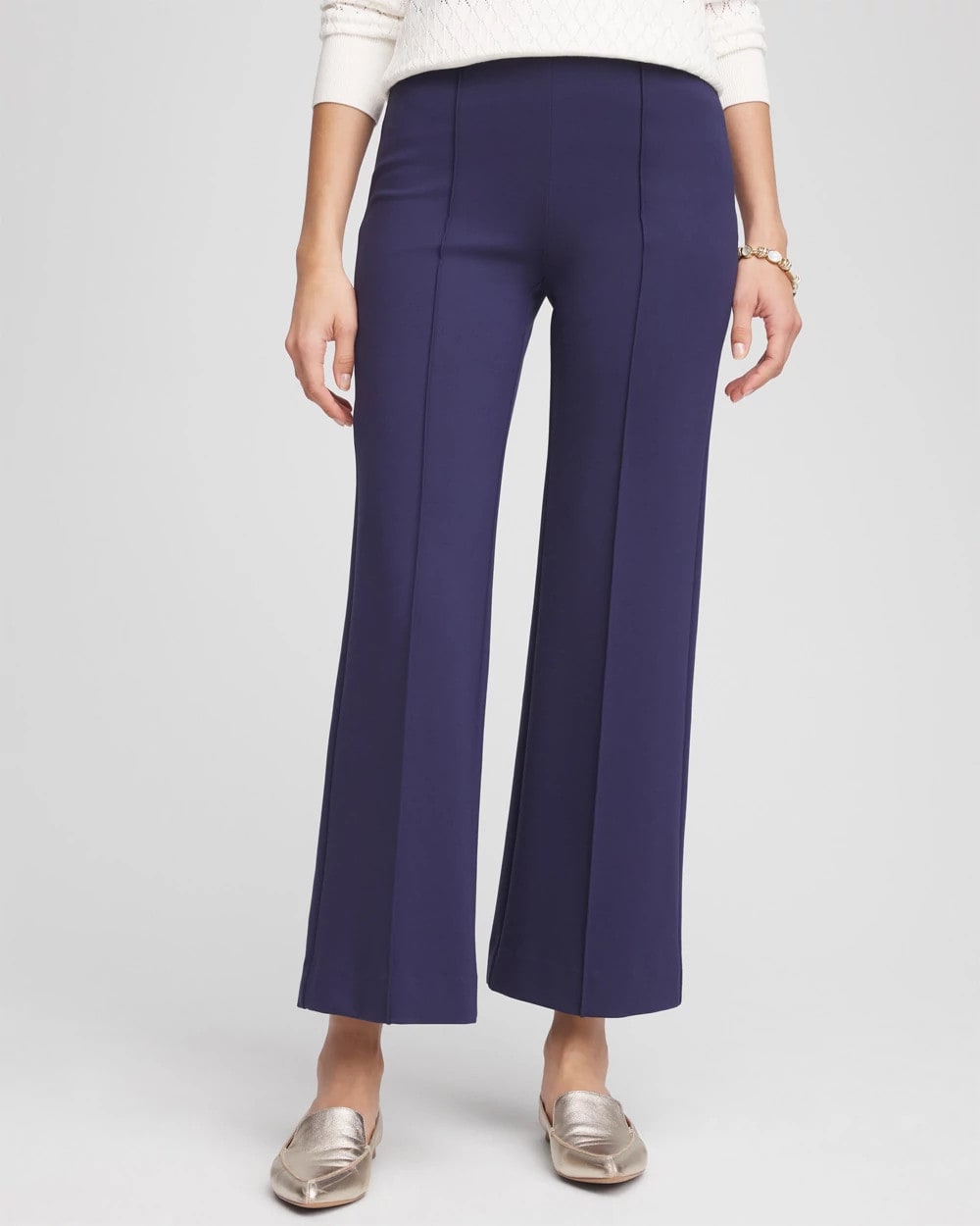 Passport Blue Lightweight Juliet Kick Flare Pants