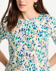 Topanga Green Leafy Swamp Pima Elbow Sleeve Tee