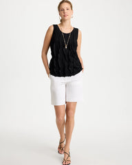 Black 3-D Ruffled Tank