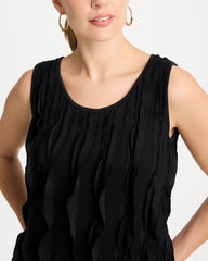 Black 3-D Ruffled Tank