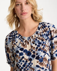 Passport Blue Printed Bodre Tee