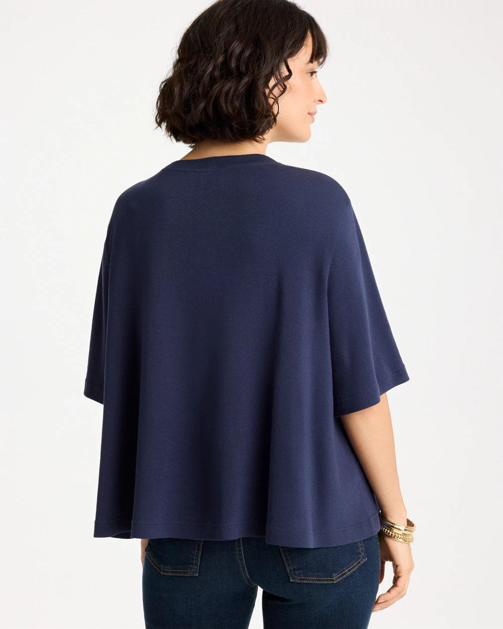 Passport Blue Caviar Beaded Cotton Tee