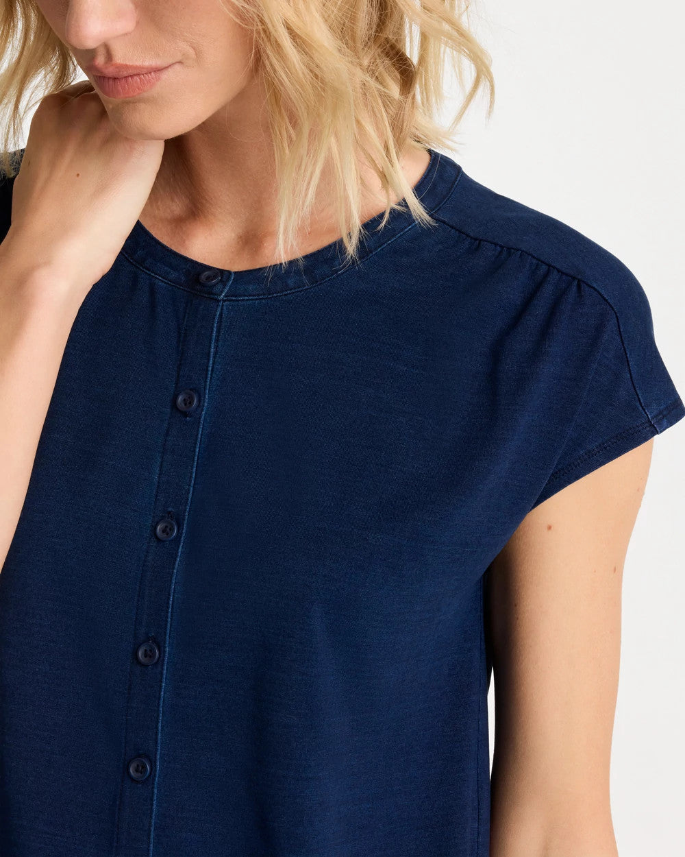 Riviera Authentic Refined Denim Button Tee