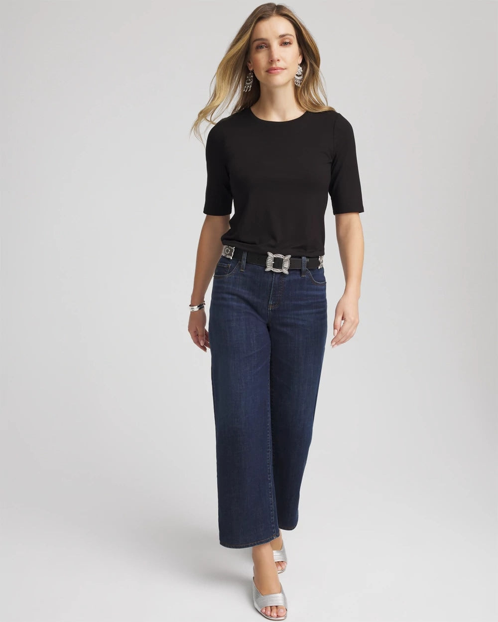 Black Elbow Sleeve Tee