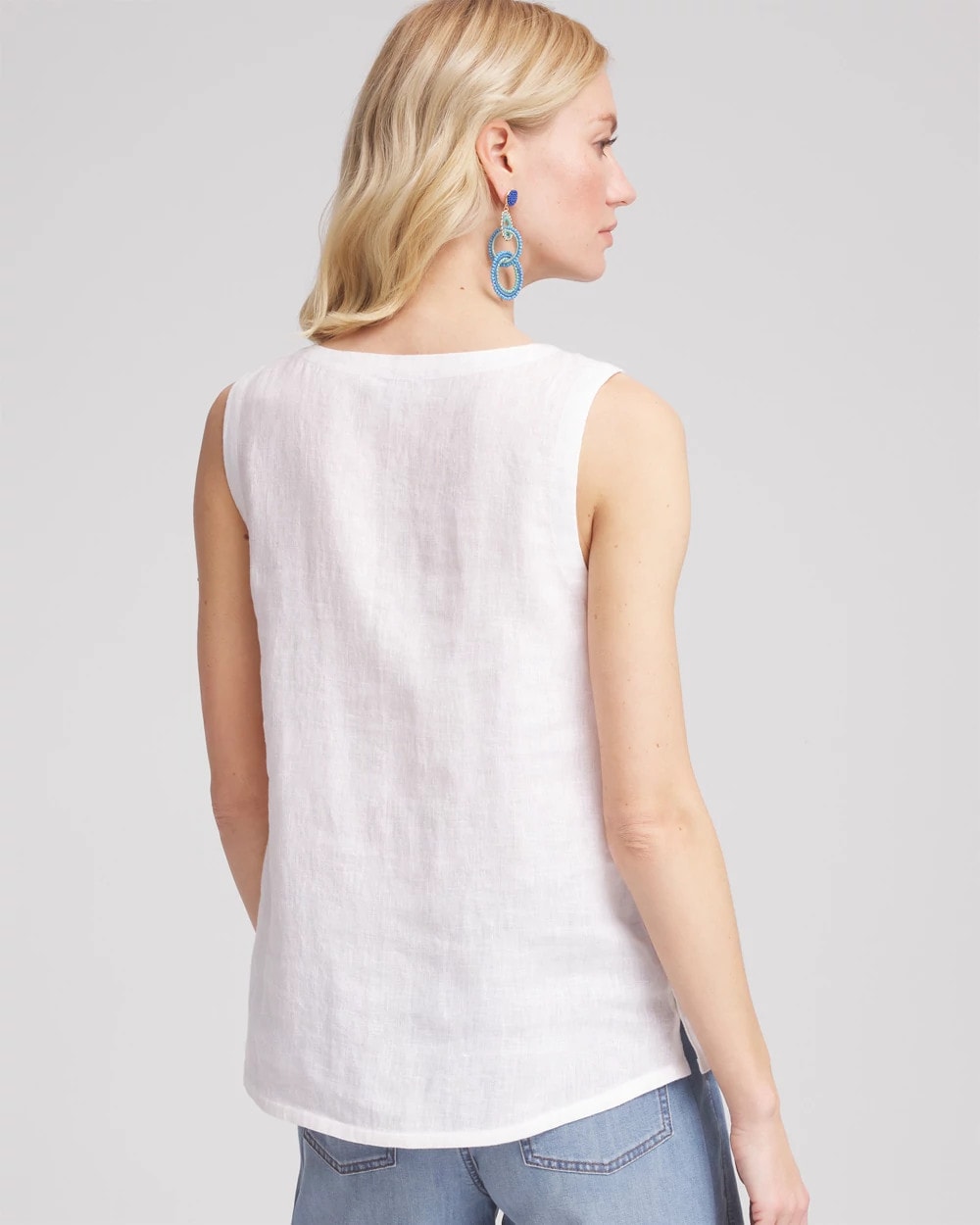 Alabaster Sleeveless Linen Tank Top