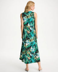 Topanga Green Palm Printed Knit Maxi Dress