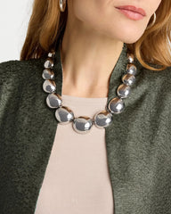 Silver Silver Pebble Collar Necklace