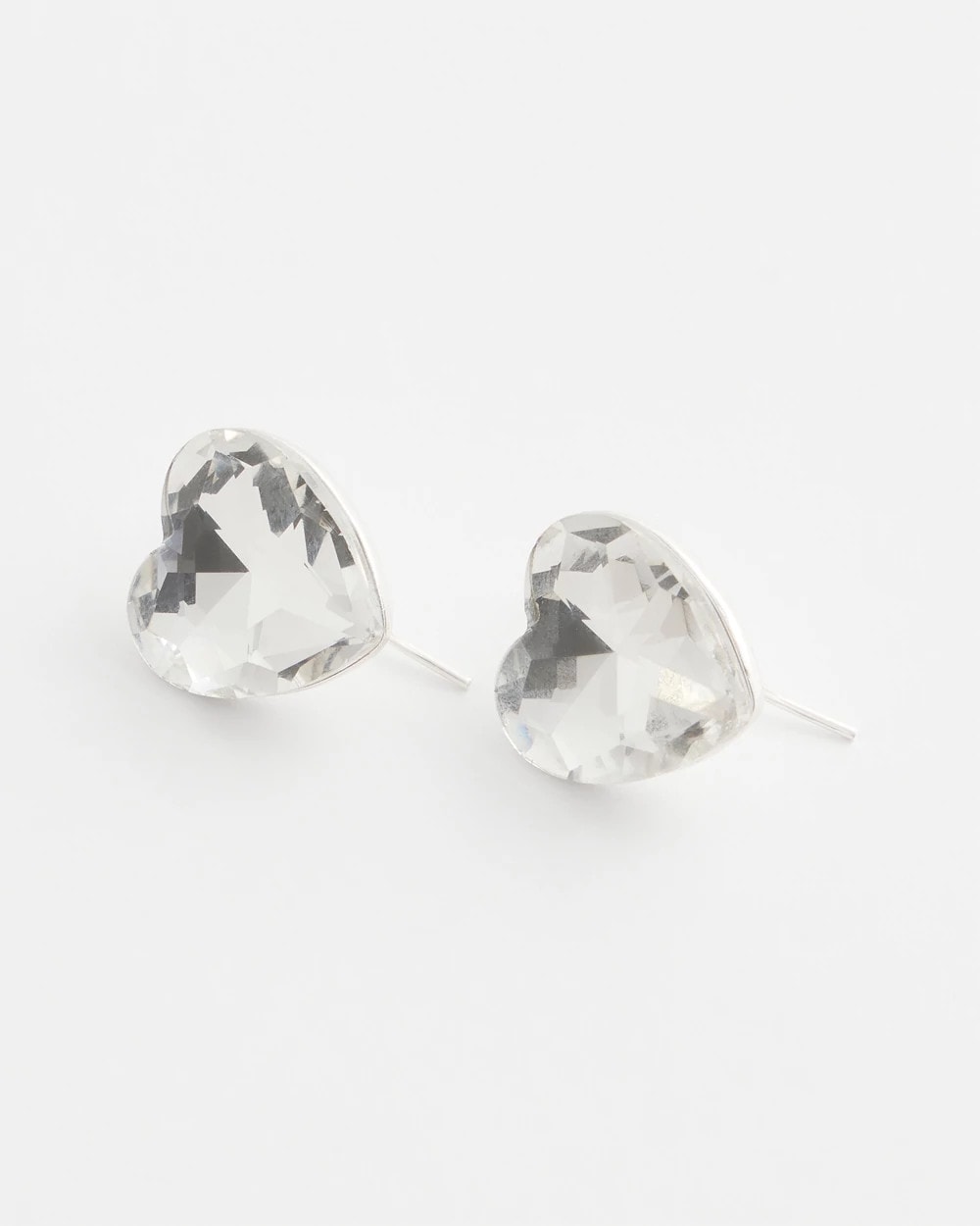 Neutral Crystal Heart Gem Drop Earrings