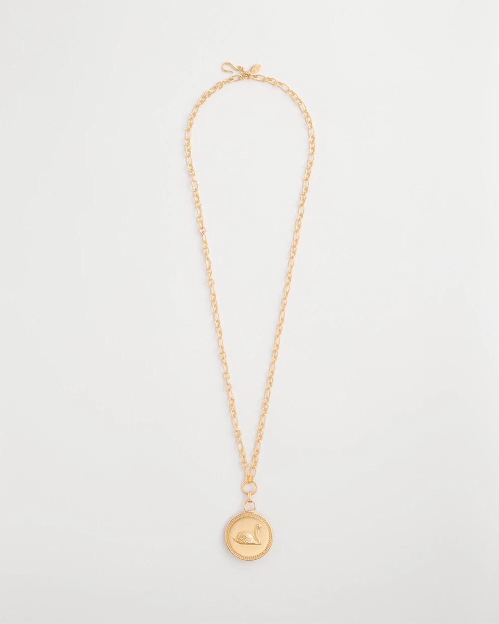 Gold Reversible Swan Pendant Necklace