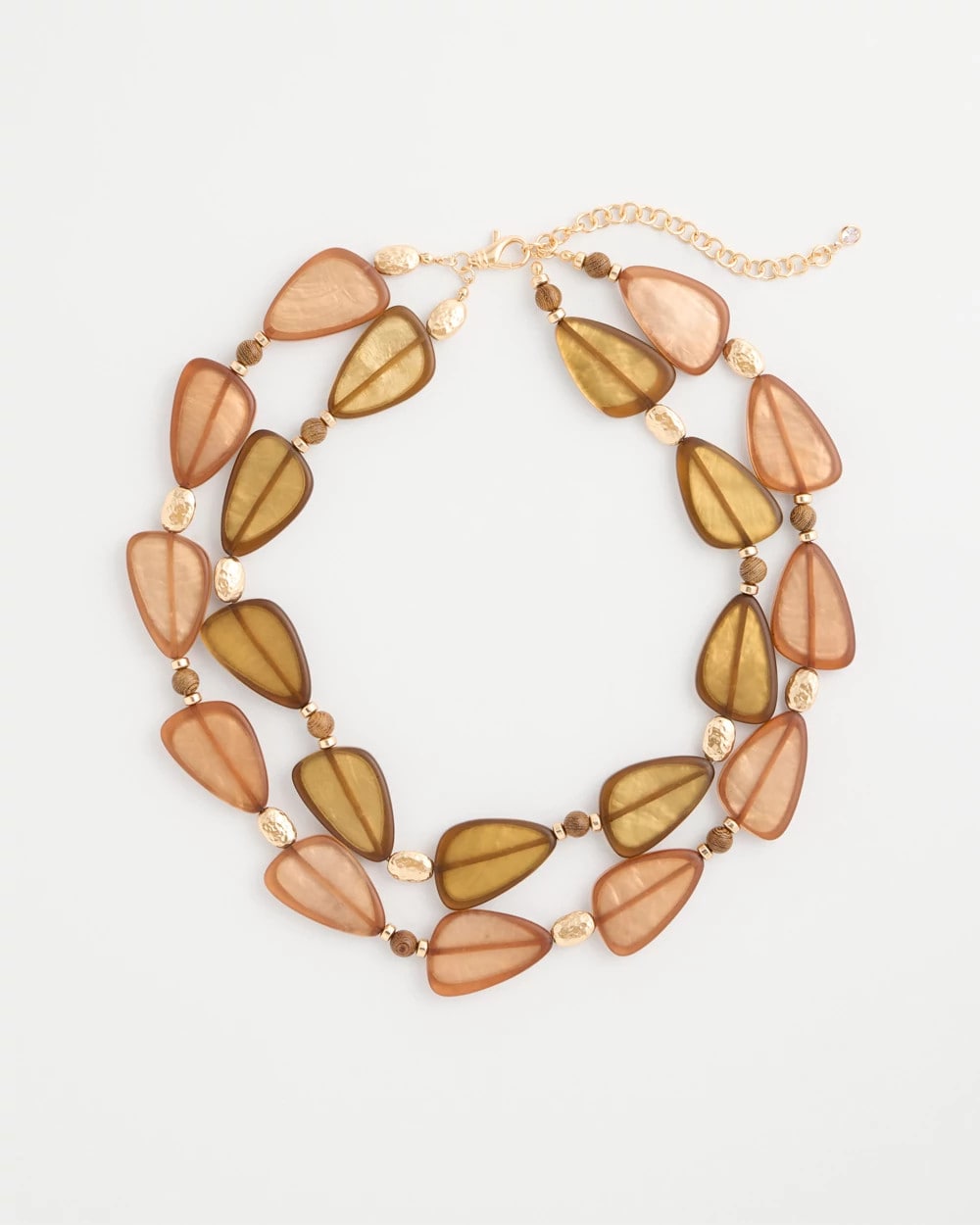 Neutral Neutral Double Strand Geo Necklace