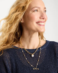 Pearl Toggle Bar Pearl Pendant Necklace