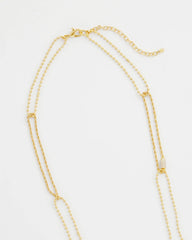 Gold Long Gold Ball Chain Single Strand