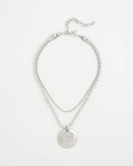 Silver Short Silver Ball Chain Pendant