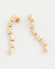 Gold Gold Linear Bead Earrings