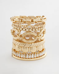 Gold Gold Link Stretch Bracelet