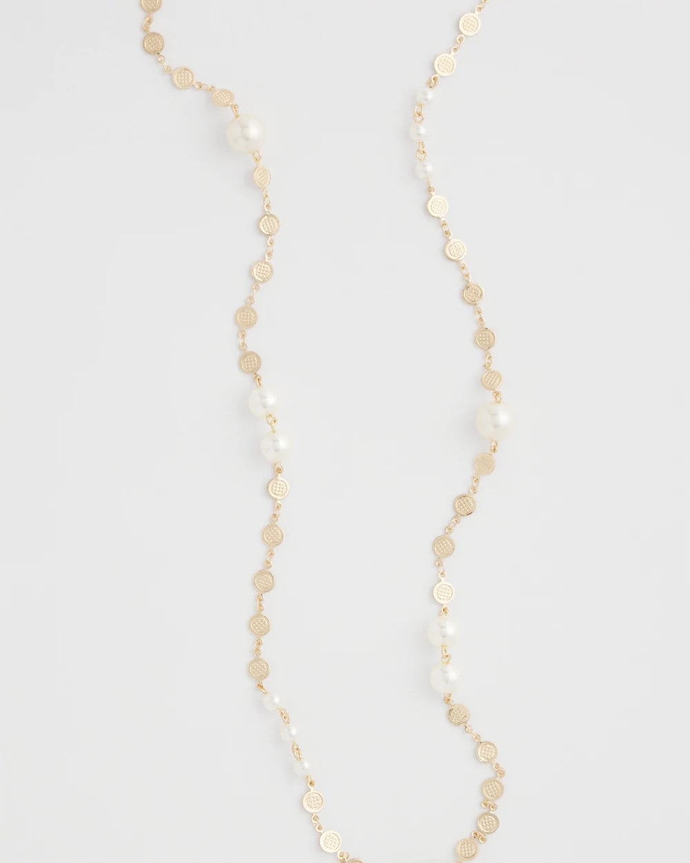 Pearl Pearl and Link Necklace