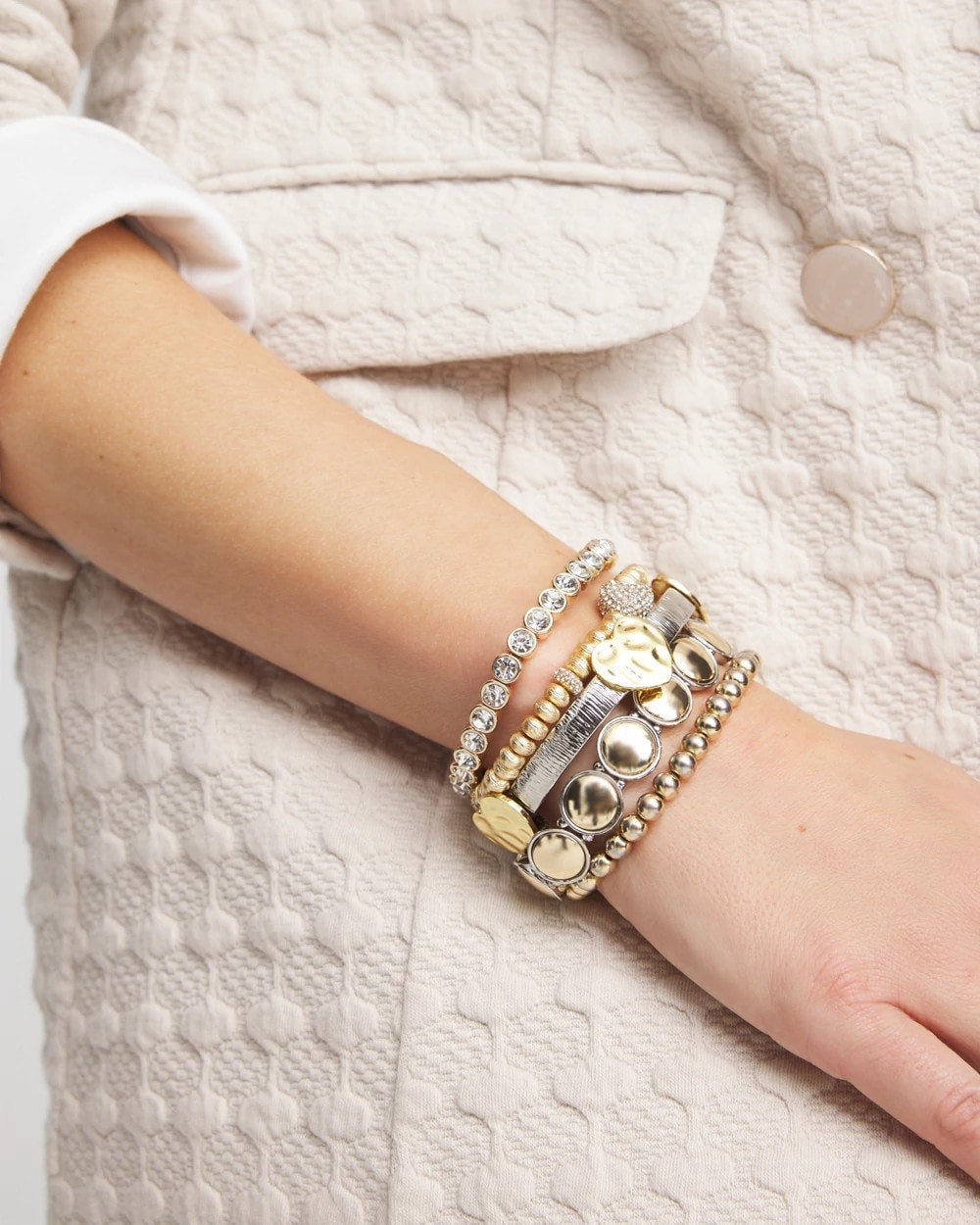 Gold Gold Heart Stretch Bracelet