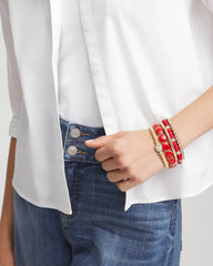 Gold Gold Heart Stretch Bracelet