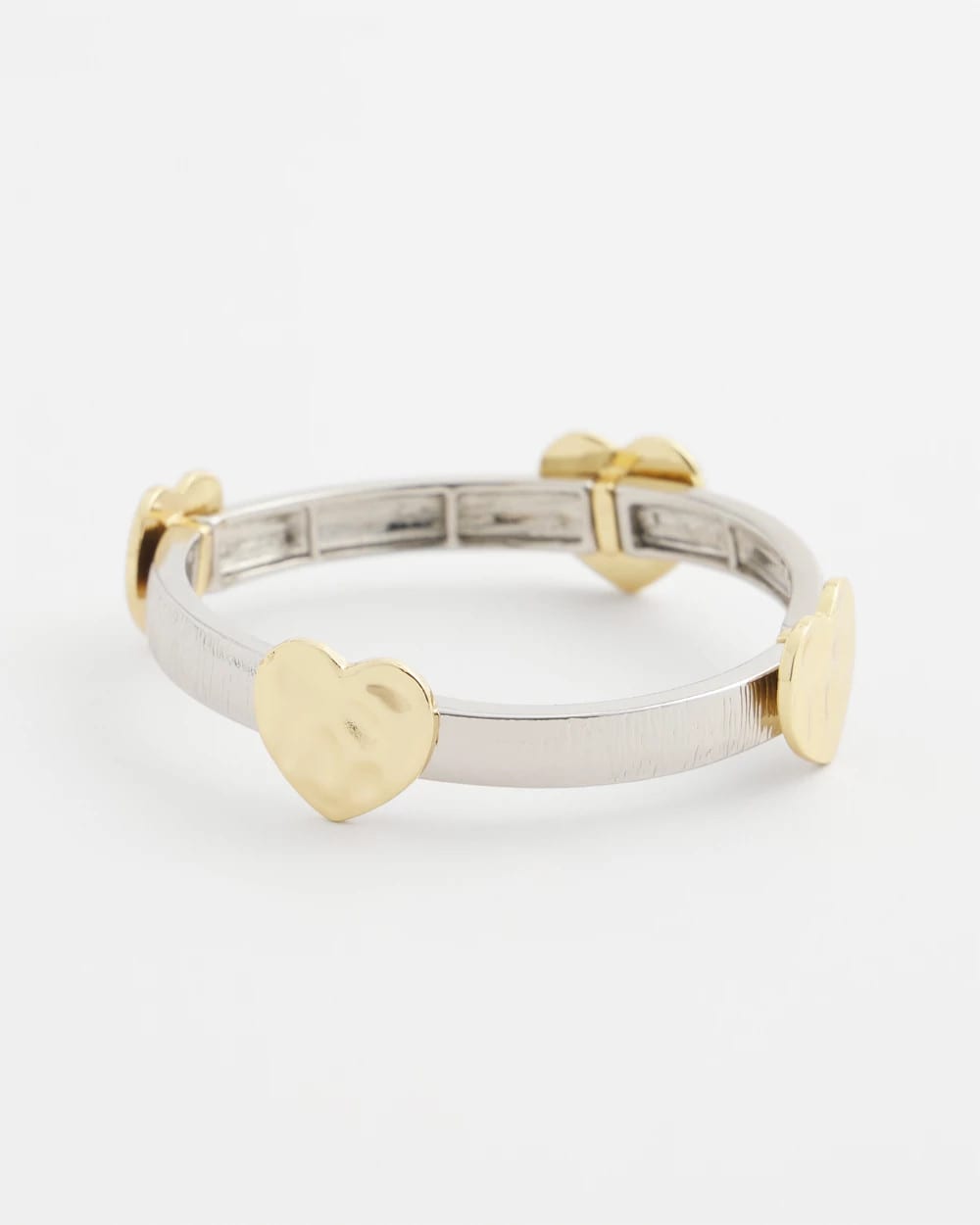 Mixed Metals Mixed Metal Heart Stretch Bracelet