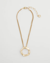 Gold Short Circle Pendant