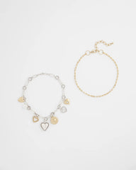 Mixed Metals Mixed Metal Heart Charm Necklace