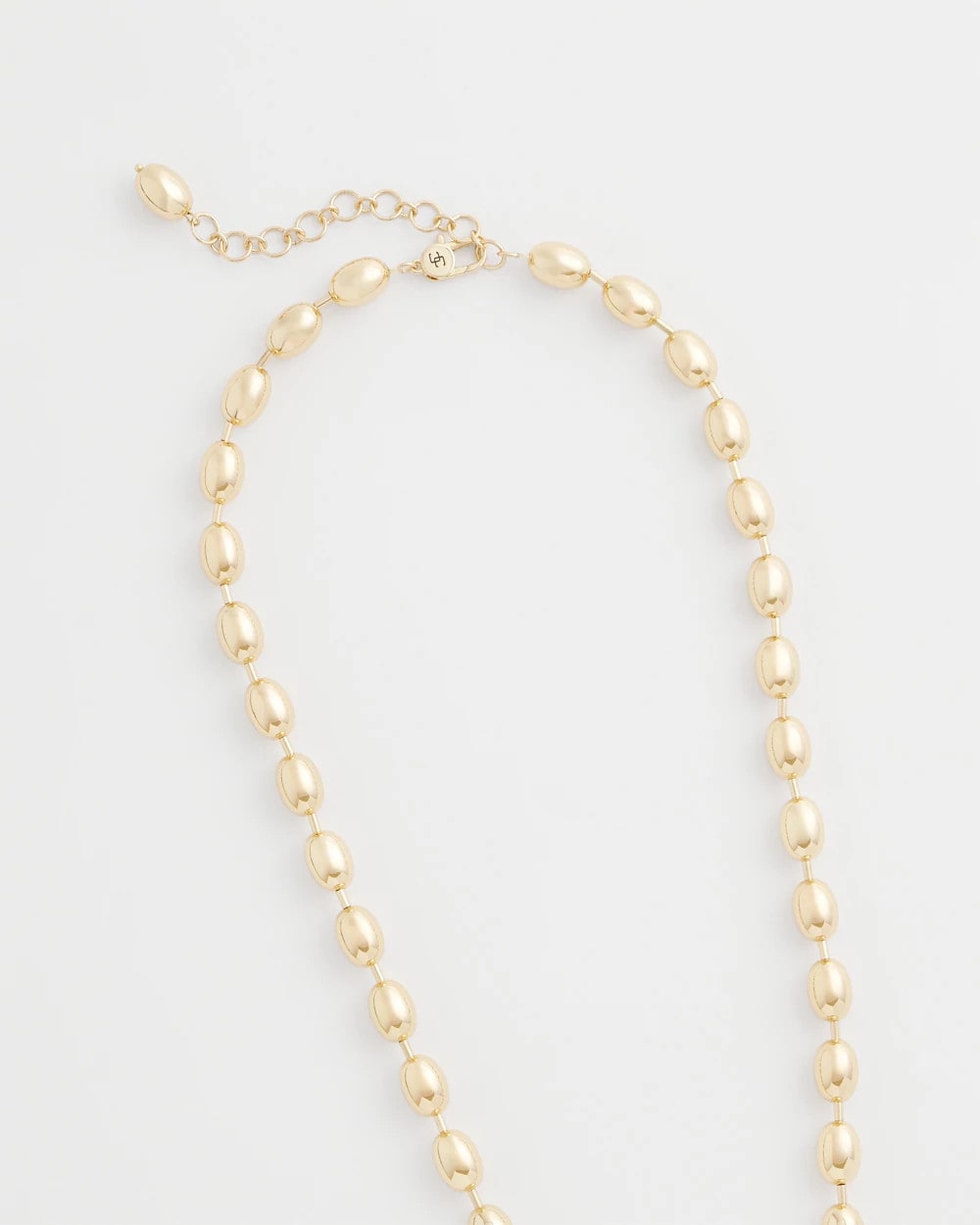 Gold Gold Bead Long Single Strand Necklace