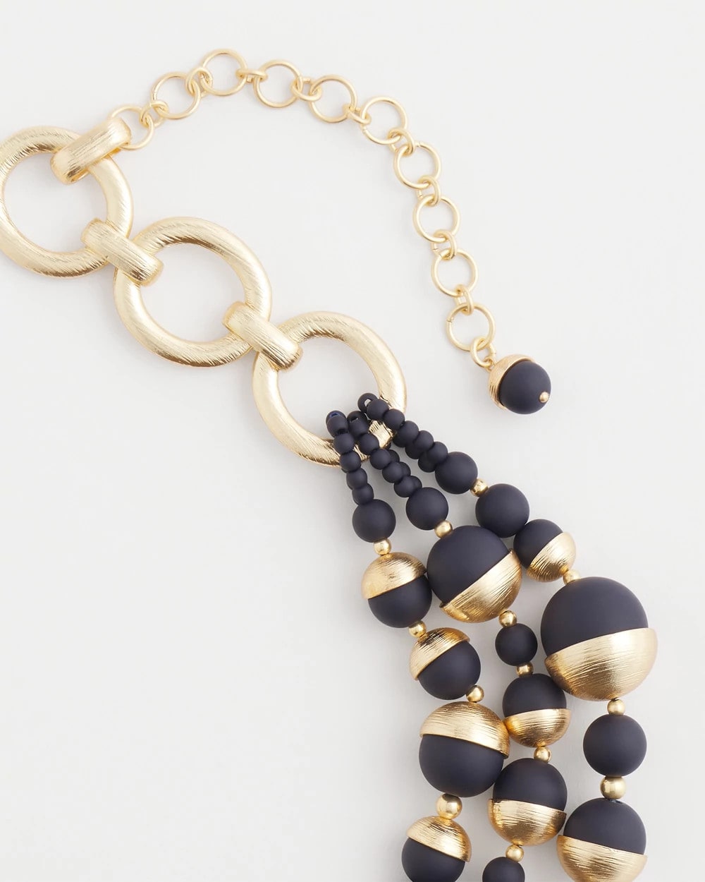 Navy Gold & Navy Bead Necklace