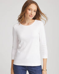 Alabaster Pima Cotton Crewneck Button Tee