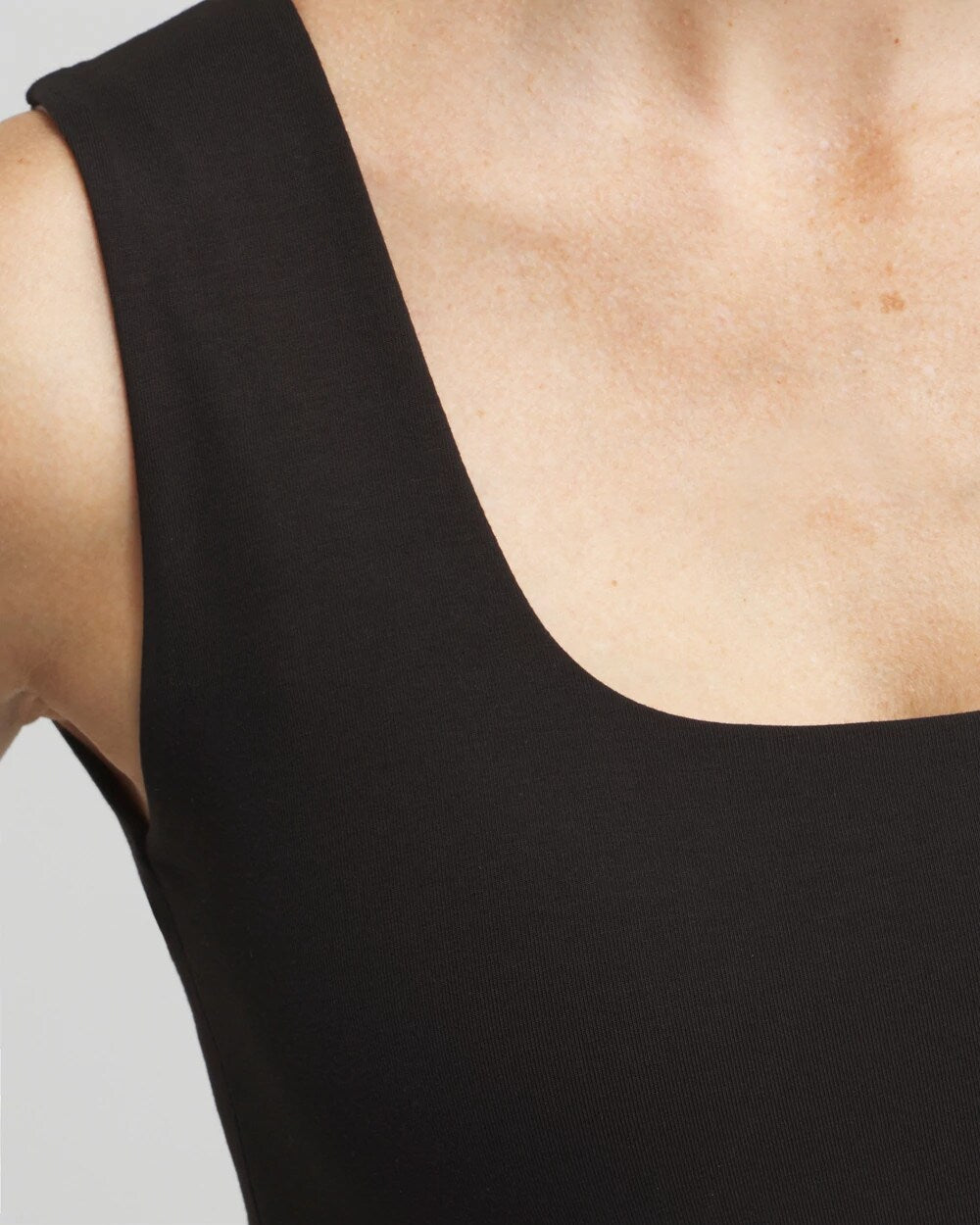 Black Contour Cotton™ Square Neck Tank