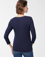 Classic Navy Touch of Cool™ Square Neck Tee