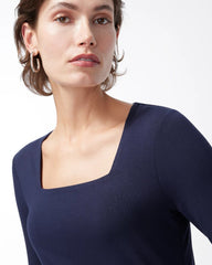 Classic Navy Touch of Cool™ Square Neck Tee