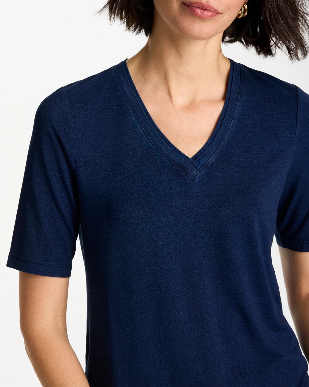 Riviera Authentic Cotton Slub V-Neck Tee