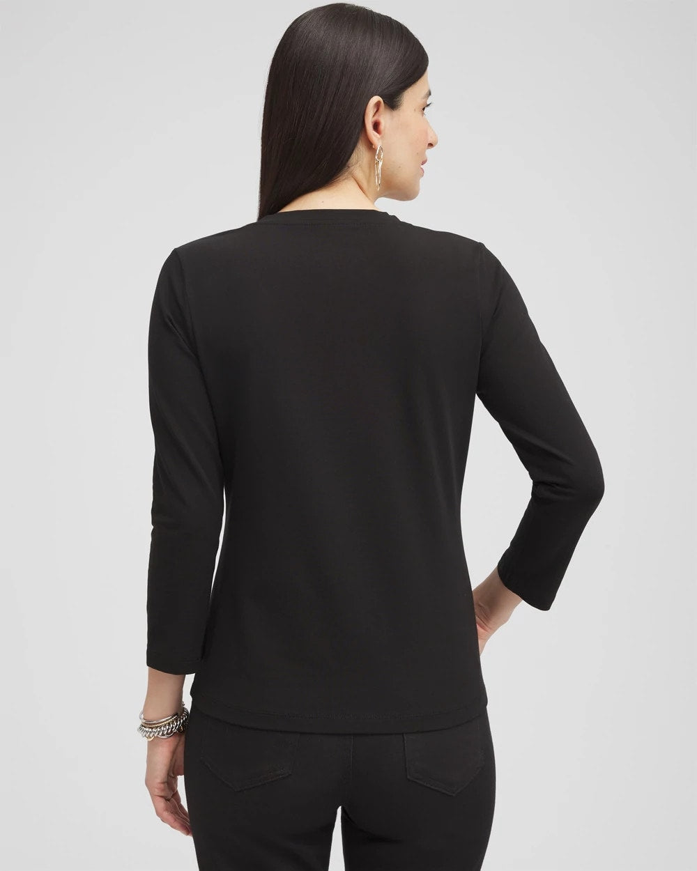 Black 3/4 Sleeve Perfect Tee