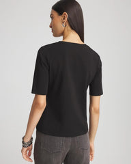 Black Perfect Elbow Sleeve Tee