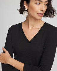 Black Slub 3/4 Sleeve Tee