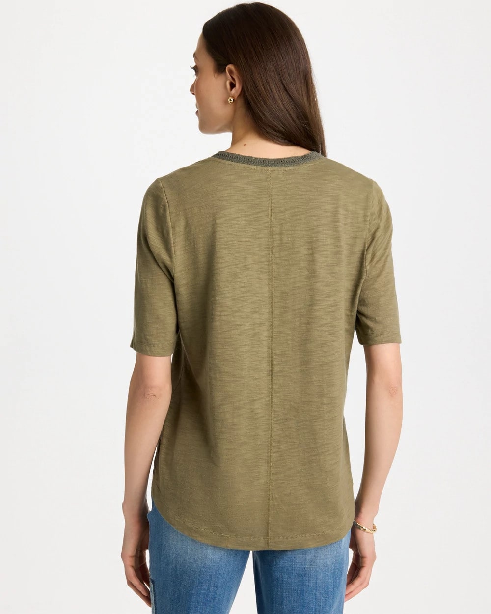 Lichen Cotton Slub V-Neck Tee